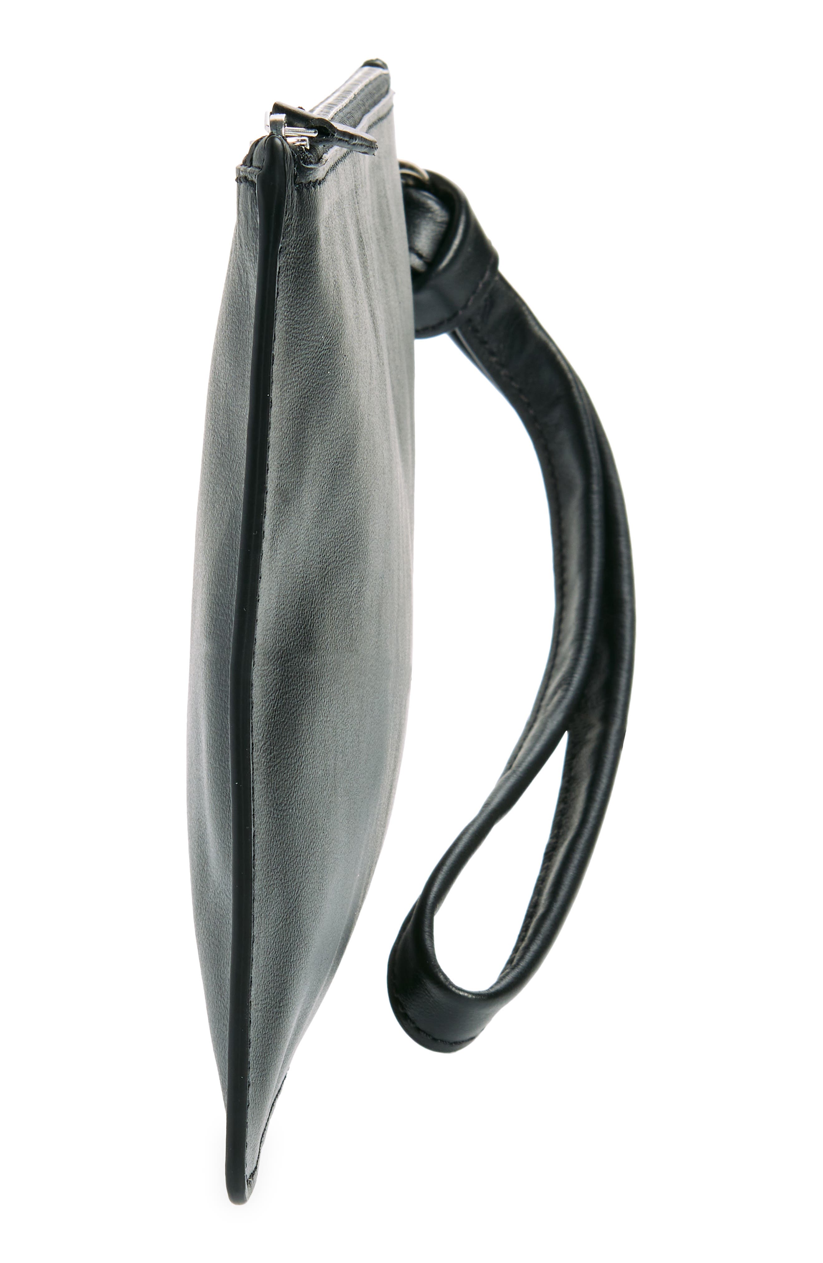 Lié Studio The Charlie Leather Clutch, Alternate, color, Solid Black