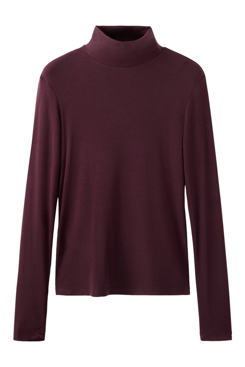 Mock Neck Long Sleeve Top, Alternate, color, BURGUNDY