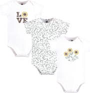 Hudson Baby Triple Pack of Soft Cotton Bodysuits