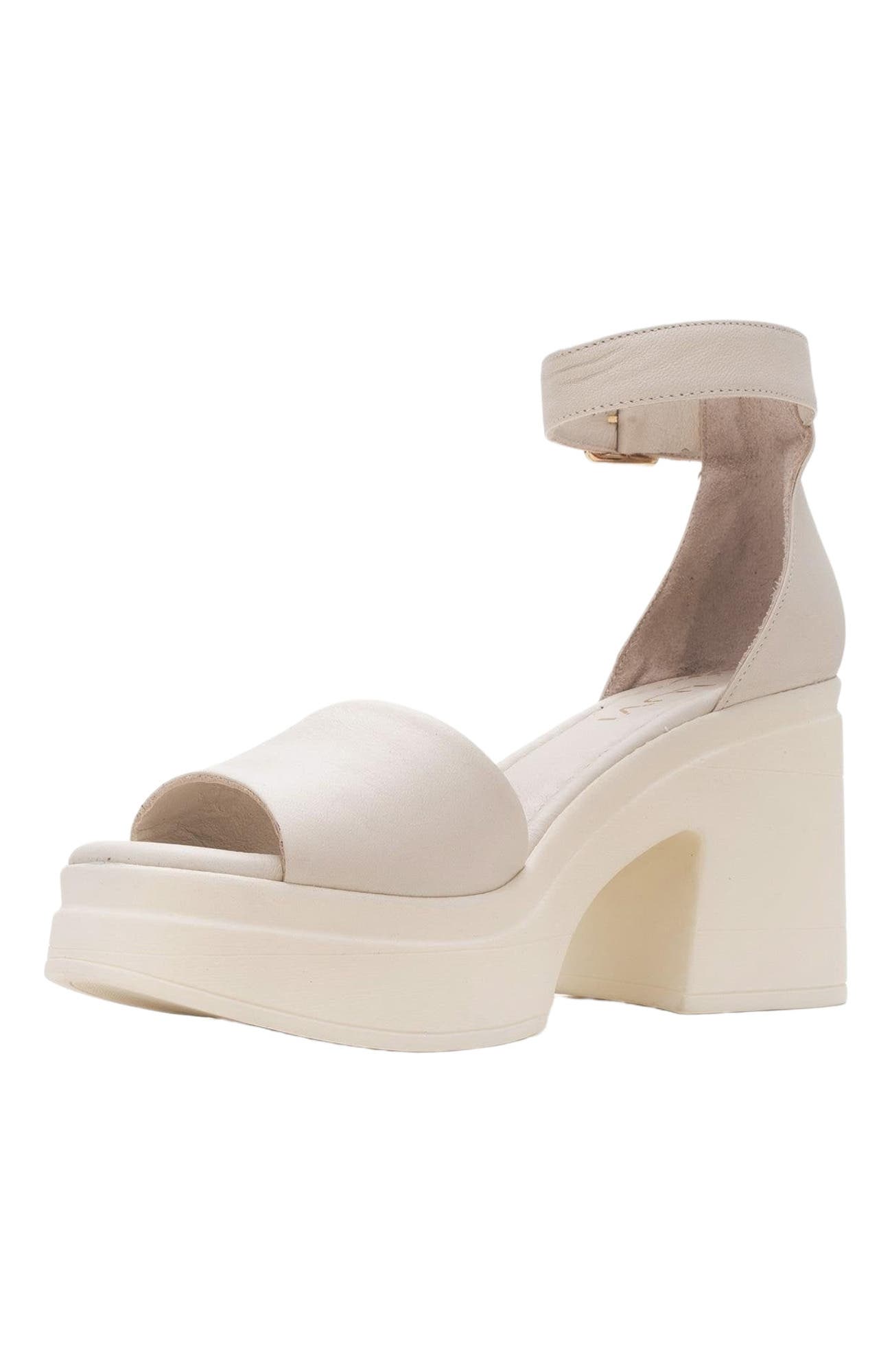 Margot Leather Platform Sandal, Alternate, color, Beige Leather