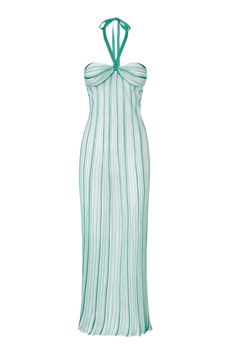 Missoni Long Cover-up Dress In Ribbed Viscose, Alternate, color, White & Light Blue