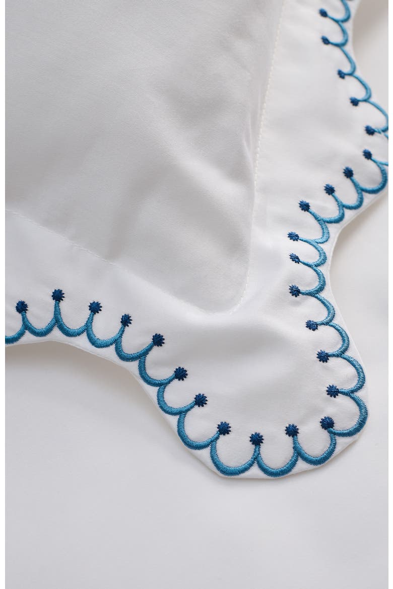 Lucerne Scallop Luxury Cotton Sateen Embroidered Duvet Cover Sets, Alternate, color, Indigo