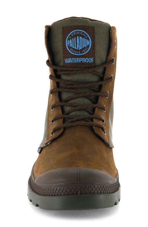 Palladium Pampa Waterproof Mixed Media Boot In Bridle Brown/moon Mist