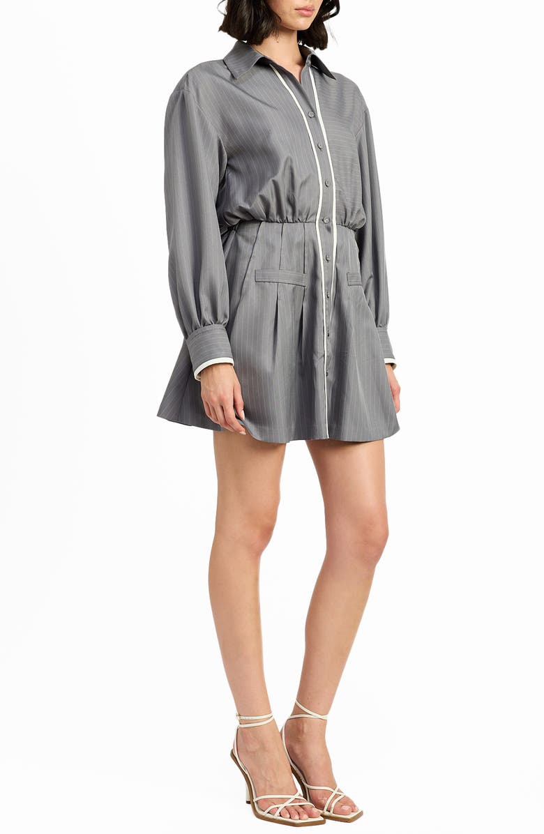 En Saison Minette Long Sleeve Mini Shirtdress, Alternate, color,