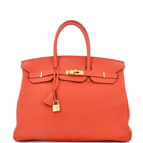 Birkin Handbag Orange Togo with Gold Hardware 35