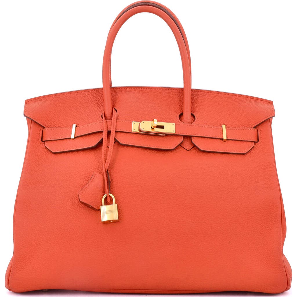 Pre-owned Hermes Hermes Birkin Handbag Orange Togo With Gold Hardware 35 In Orange