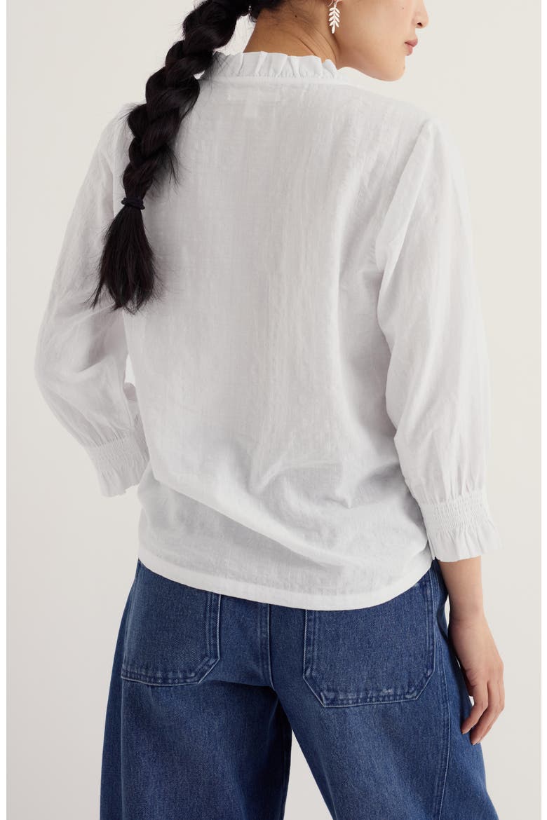 Feather Star Check Ruffle Top, Alternate, color, SALT