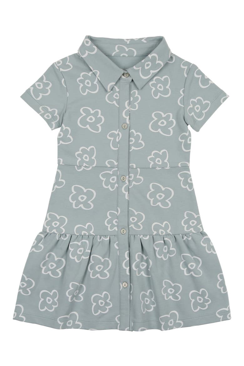 Kids' Flower Short Sleeve Dress, Main, color, BLUE