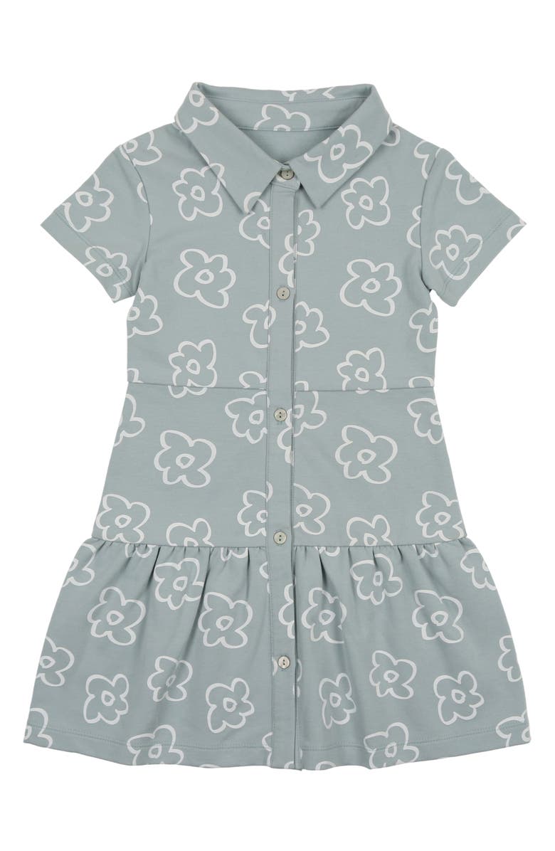 Manière Kids' Flower Short Sleeve Dress, Main, color, Blue