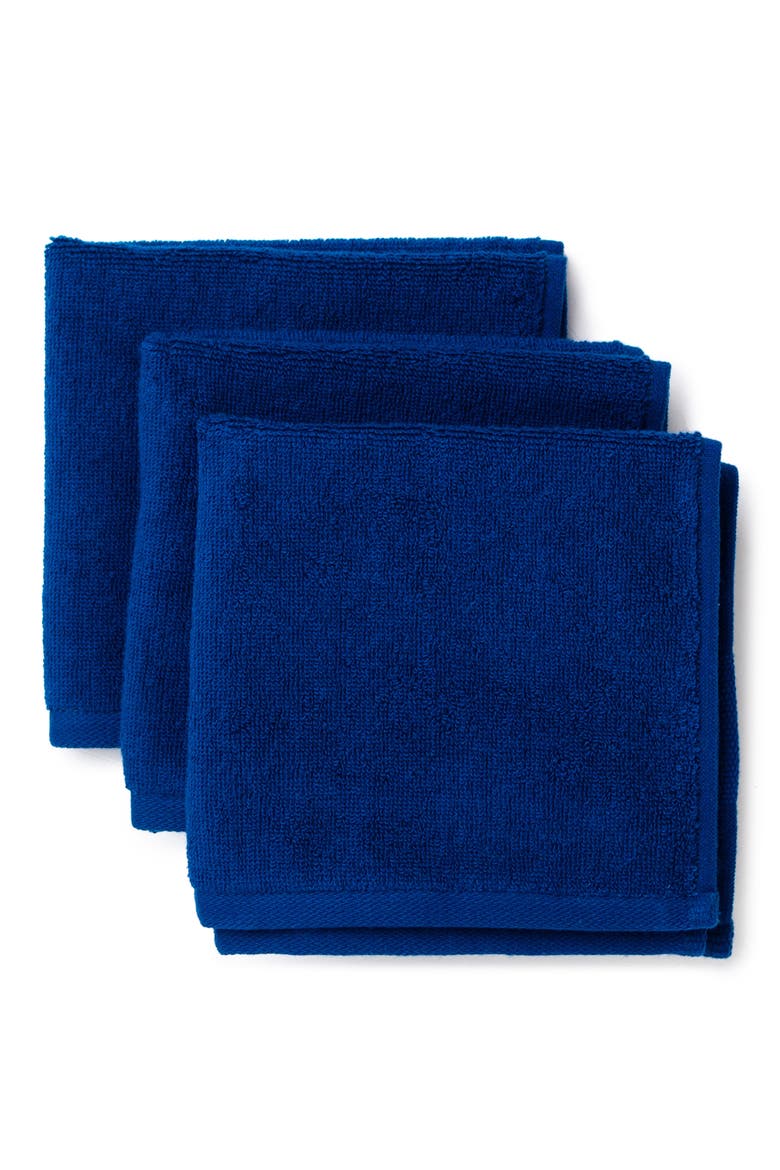 Set of 3 Classic Stretch Face Towels, Main, color, STUDIO NAVY