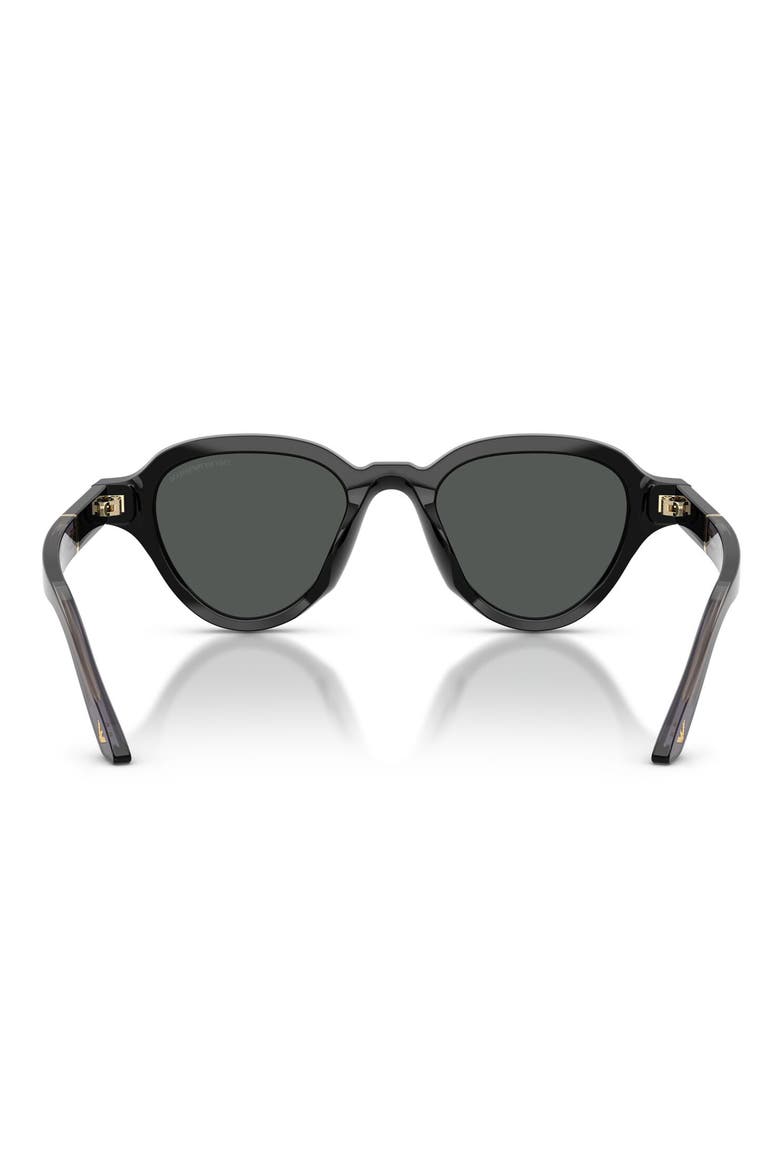 47mm Small Irregular Sunglasses, Alternate, color, SHINY BLACK / DARK GREY