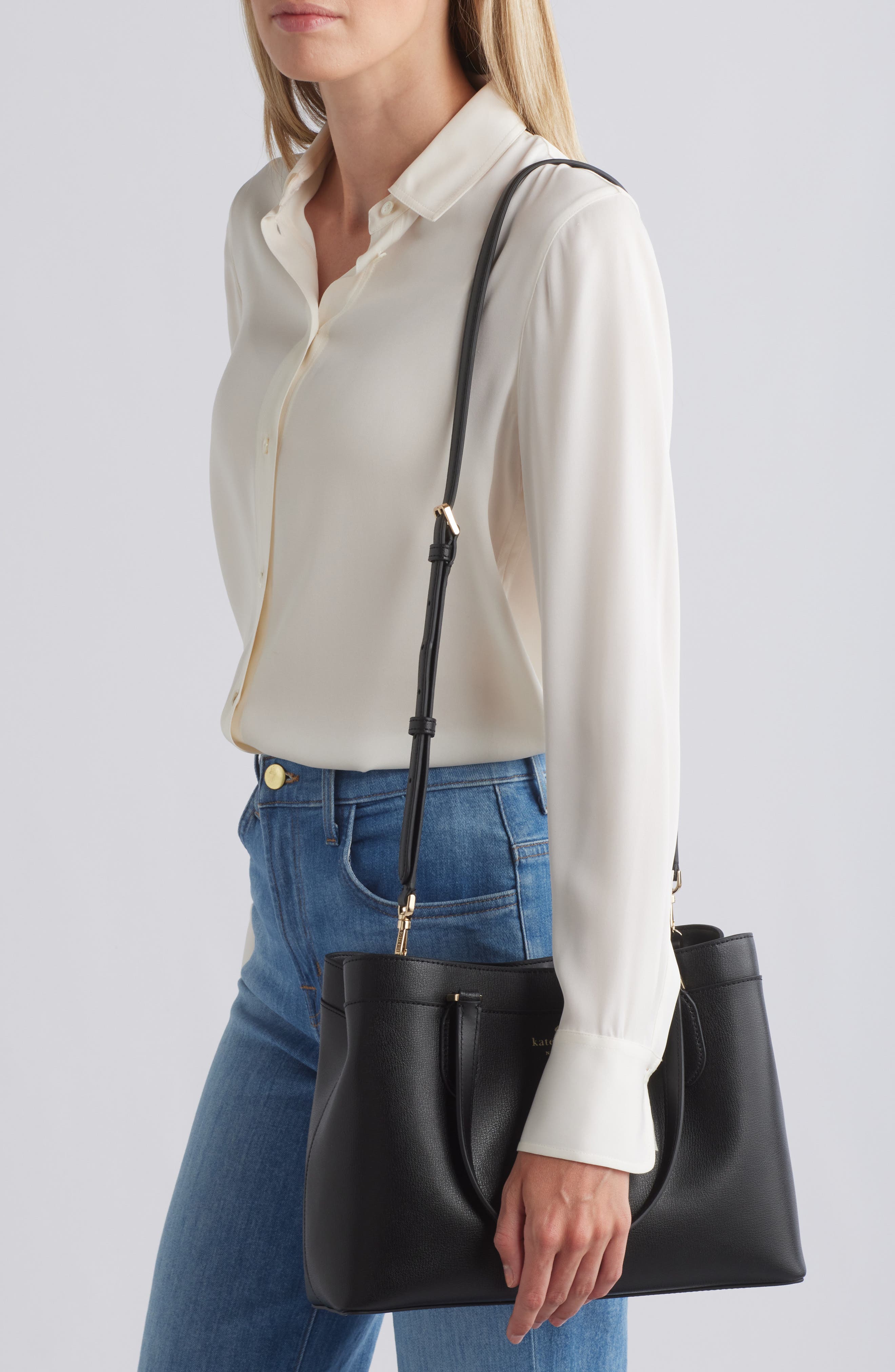sienna leather satchel, Alternate, color, BLACK