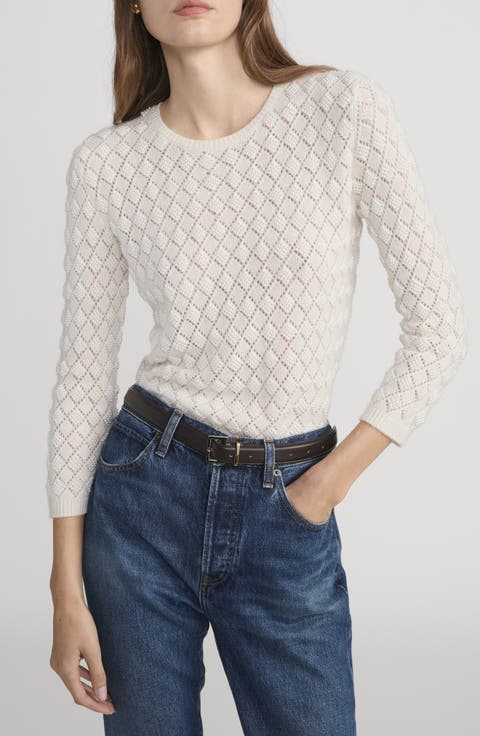 Faux Pearl Cashmere Sweater