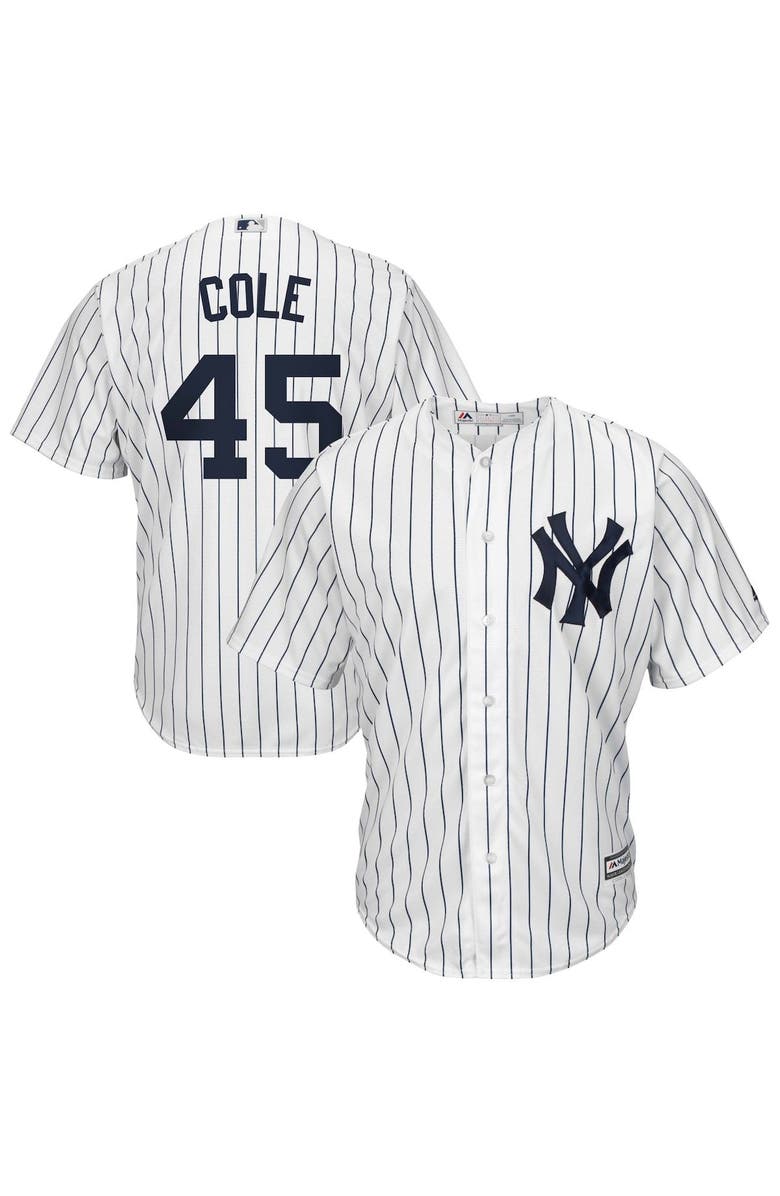 PROFILE Men's Gerrit Cole White/Navy New York Yankees Big & Tall Replica Player Jersey, Main, color, 