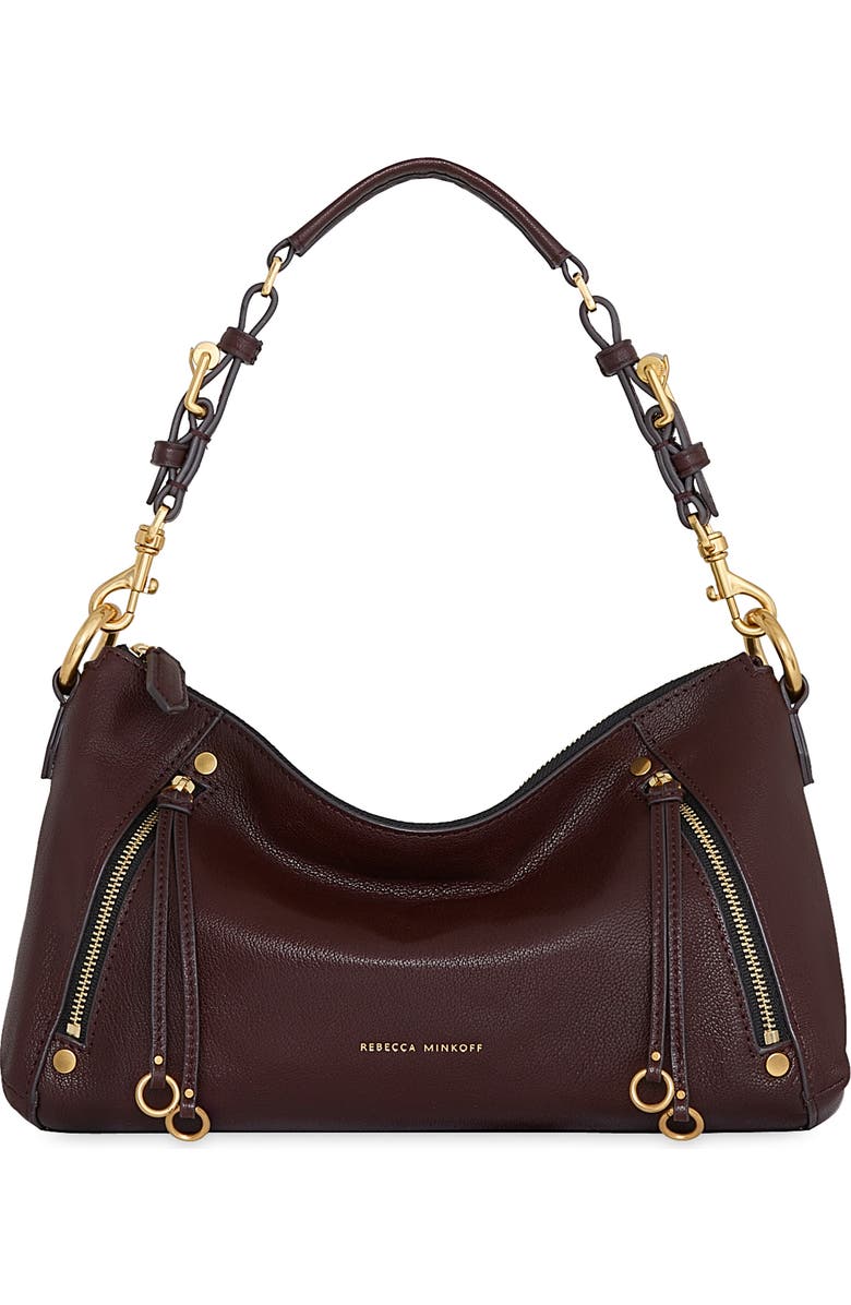 Rebecca Minkoff Small Rivington Leather Shoulder Bag, Main, color, Sable