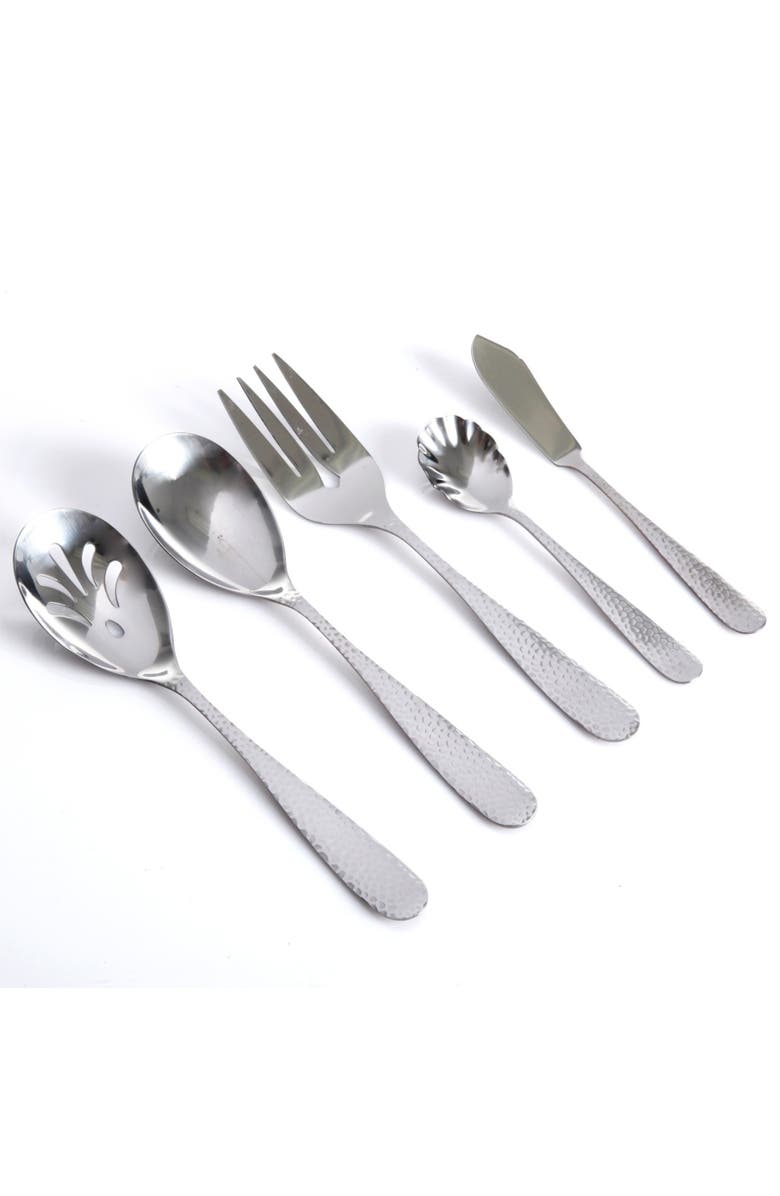 Gibson Home Hamme 46 Piece Flatware Set with Wire Caddy, Alternate, color, Metallic Silver