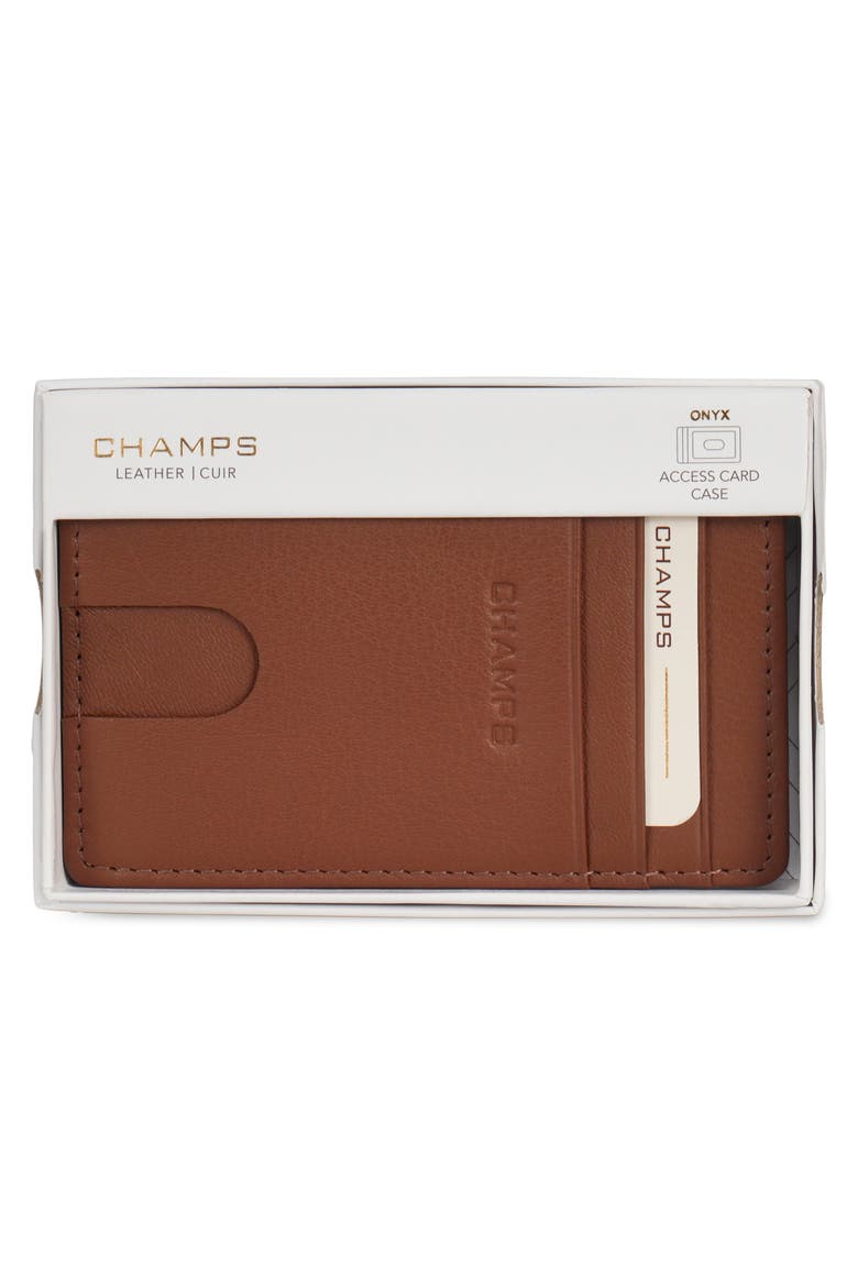 Leather Access RFID Card Case, Alternate, color, BROWN