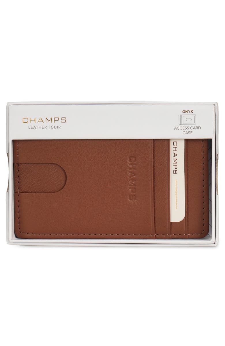 CHAMPS Leather Access RFID Card Case, Alternate, color, Brown