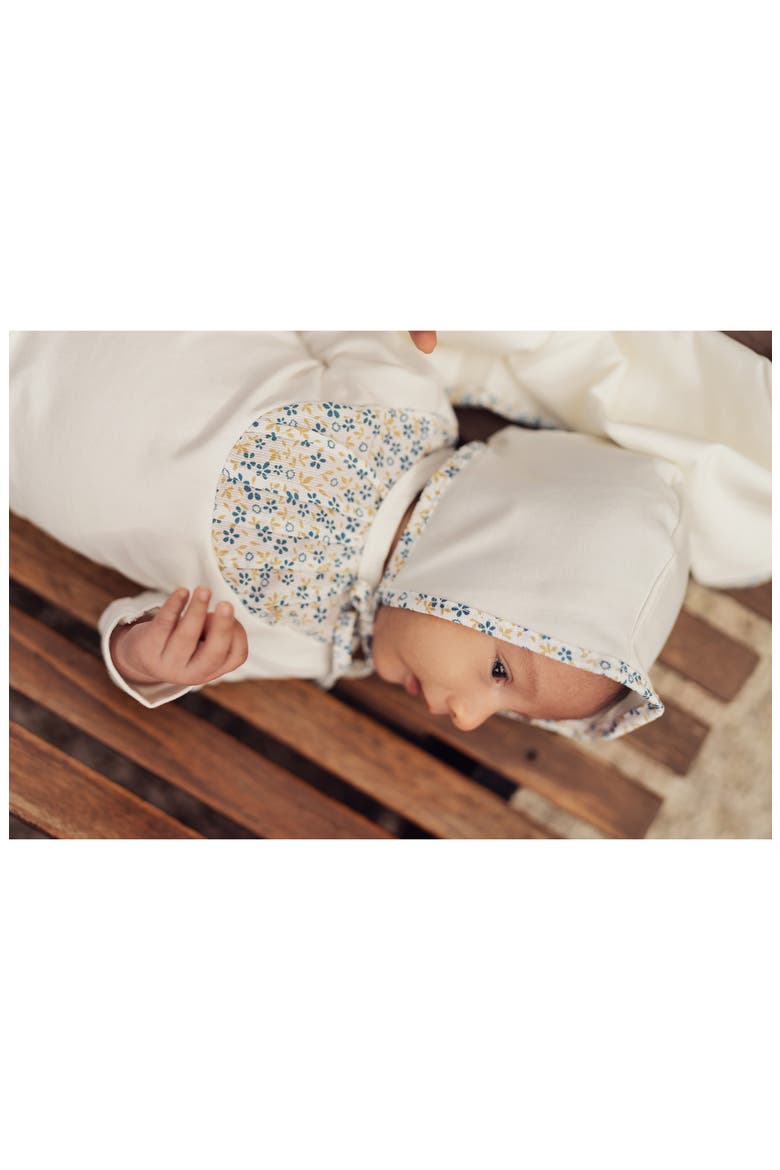Pleated Bib Footie, Alternate, color, WHITE BLUE