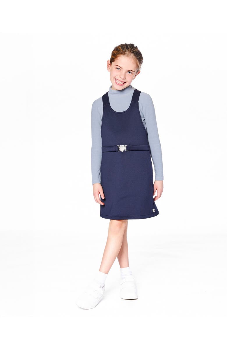 Deux par Deux Milano Jumper Dress, Main, color, Navy Blue With Buckle Detail