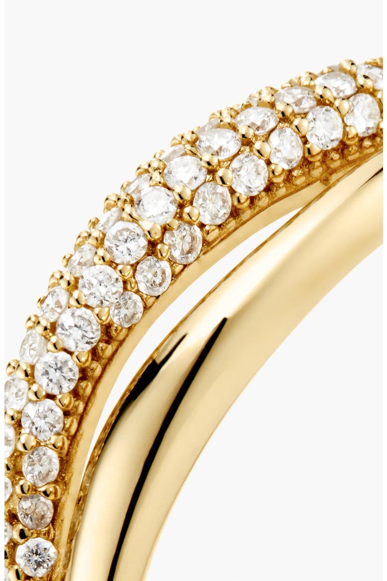 Open Dôme Pavé Ring, Alternate, color, Yellow Salmon Gold