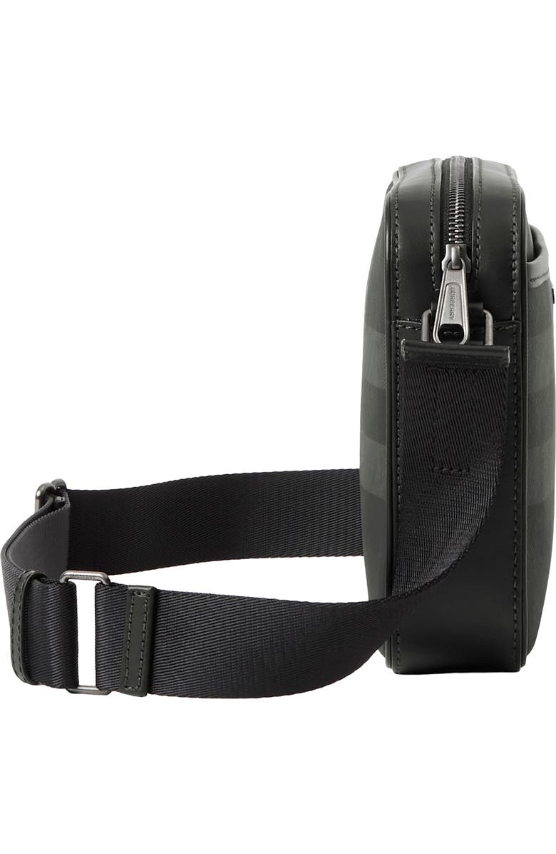 Burberry Muswell Check Canvas Crossbody Bag, Alternate, color, Charcoal