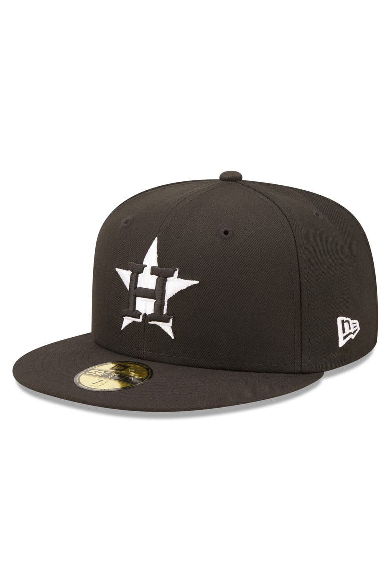 Men's New Era Black Houston Astros Team Logo 59FIFTY Fitted Hat, Alternate, color, Black
