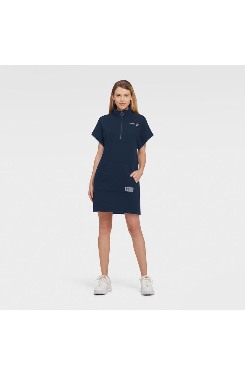 DKNY SPORT Women's DKNY Sport Navy New England Patriots Naomi Quarter-Zip Sneaker Dress, Alternate, color, 