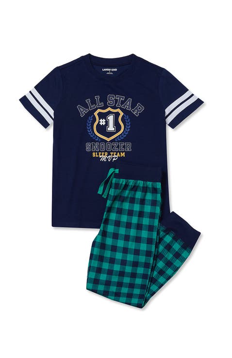 Kids Short Sleeve Top and Jogger Bottom Pajama Set