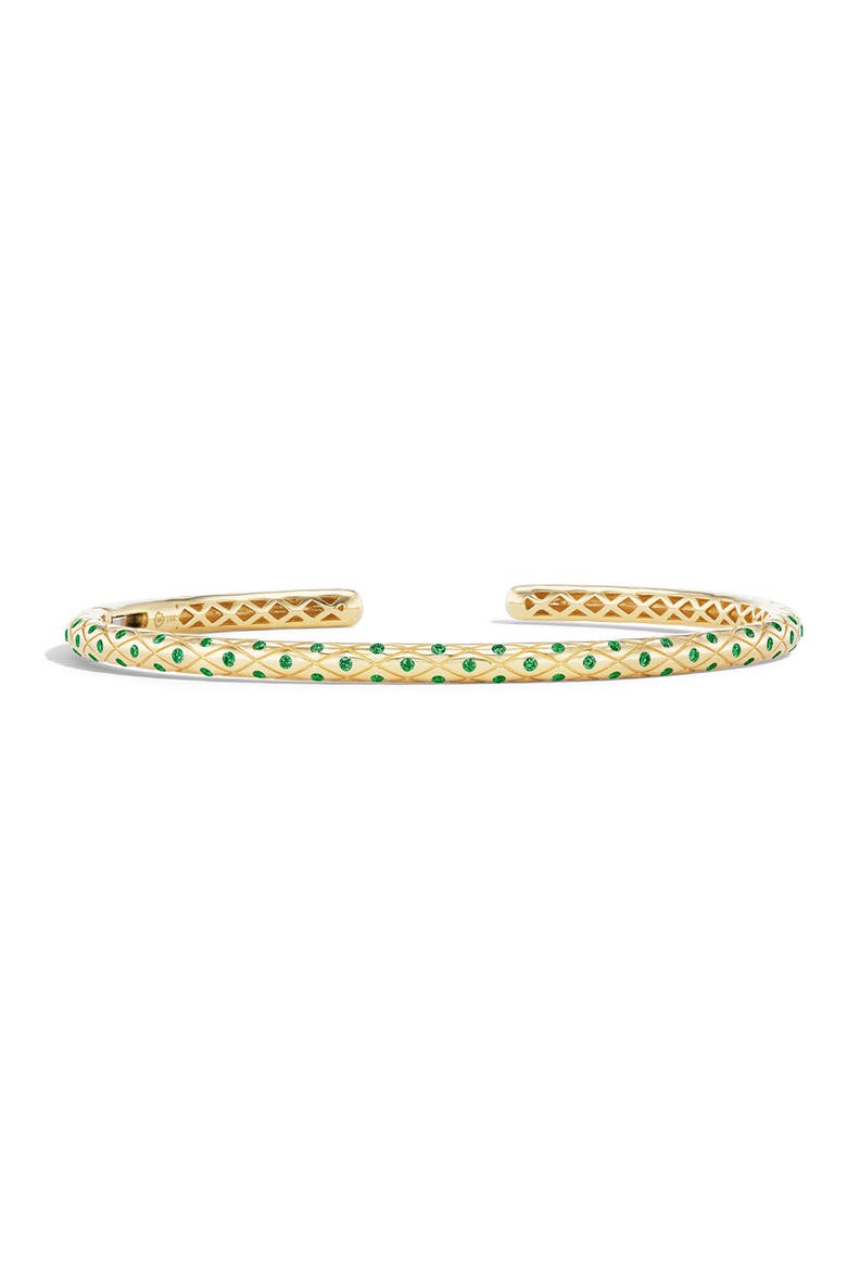 Bliss Emerald Thin Cuff Bracelet, Alternate, color, GREEN