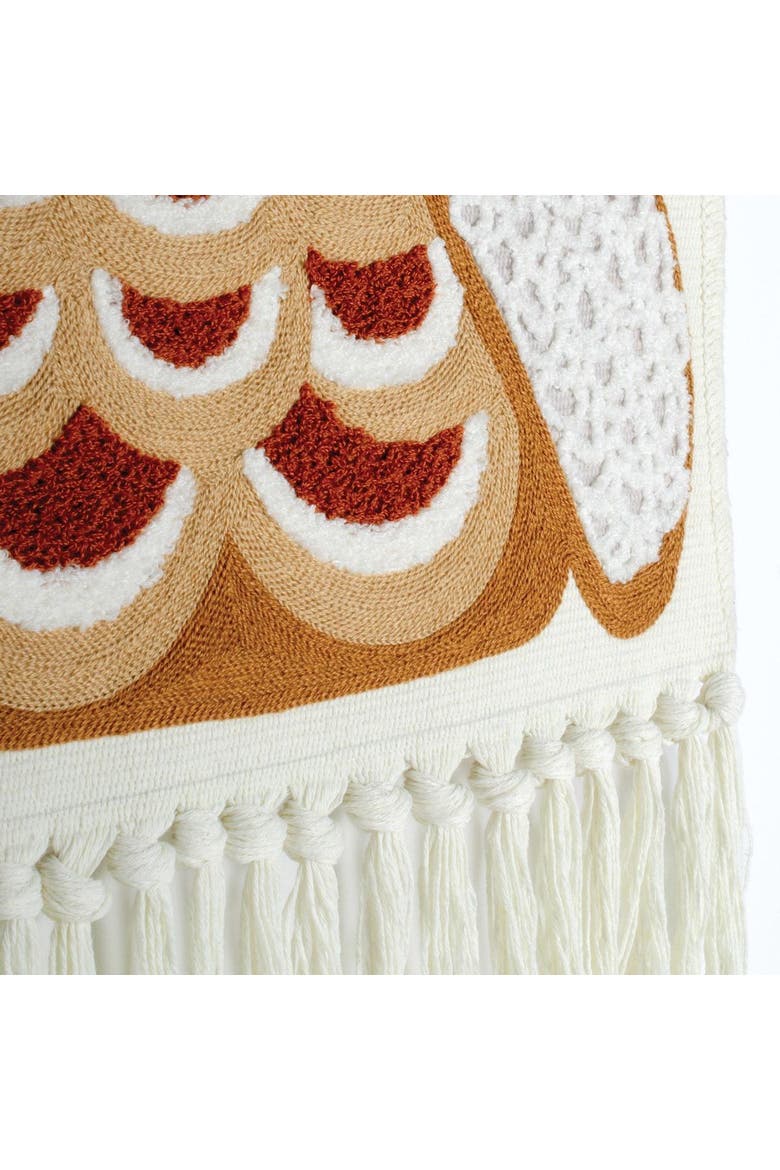 Owl Woven Tapestry, Alternate, color, brown
