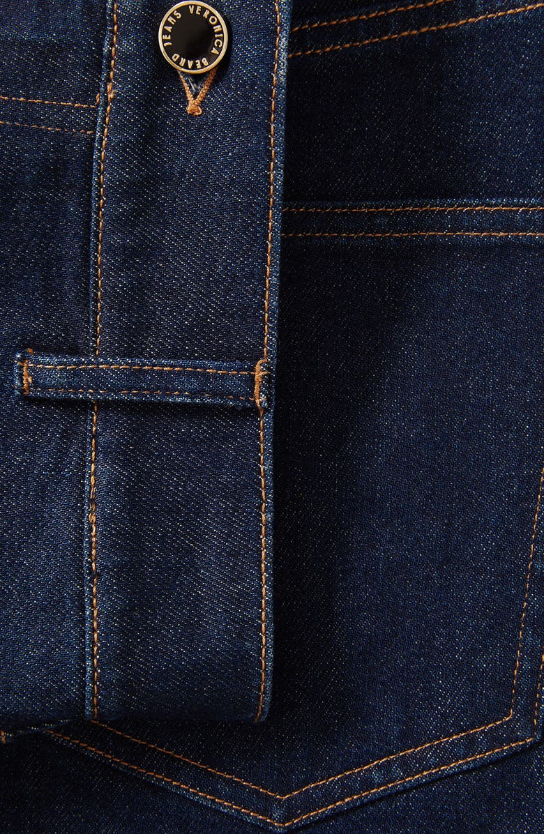 Veronica Beard Elijah Patch Pocket Denim Short, Alternate, color, Indigo Rinse