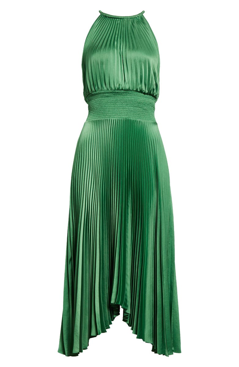 A.L.C. Renzo II Pleated Sleeveless Midi Dress, Alternate, color, Basil
