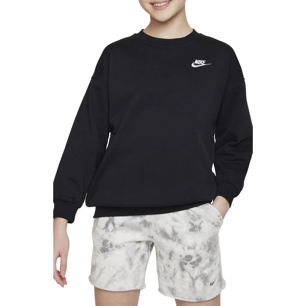Nike Big Girls Sportswear Club Fleece Oversized-fit Sweatshirt In Black