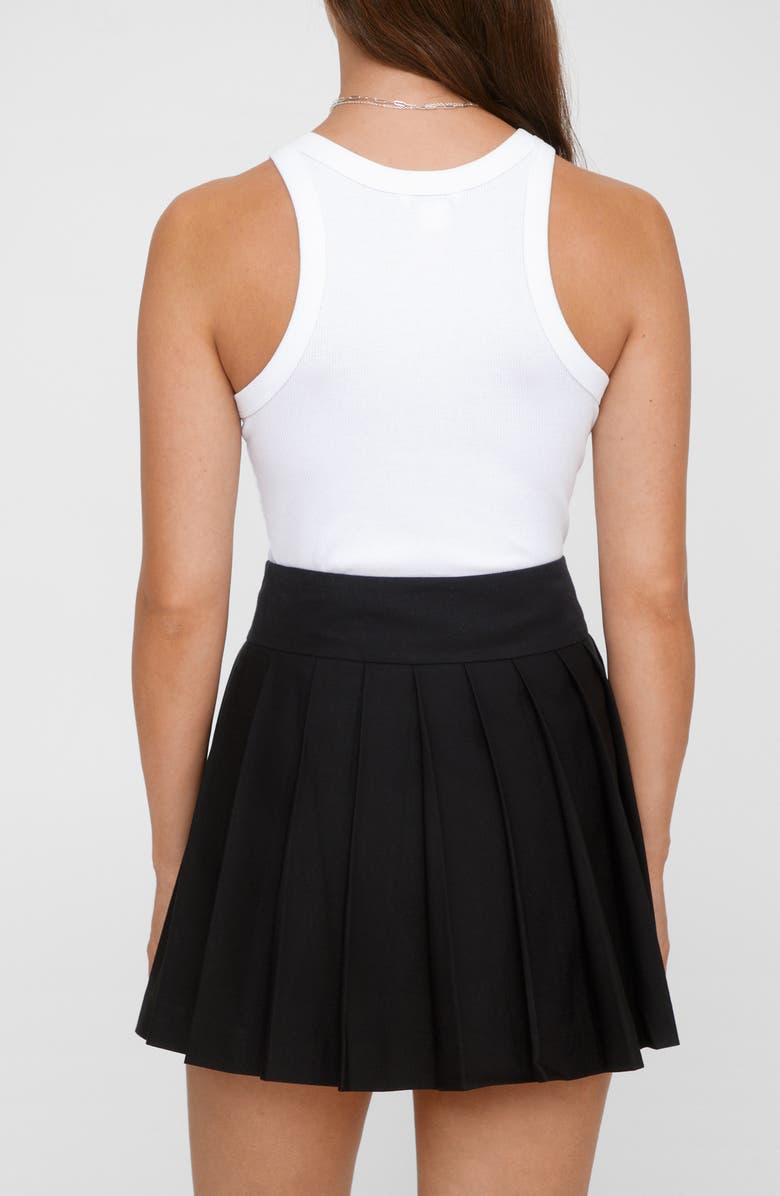 NASTY GAL Buckle Detail Pleated Miniskirt, Alternate, color, 