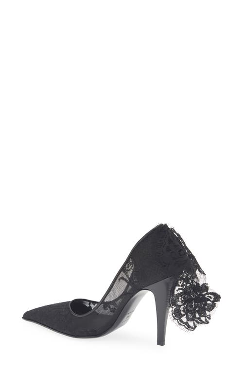 Alexander Mcqueen Mcqueen Drape Lace Pointed Toe Pump In Black