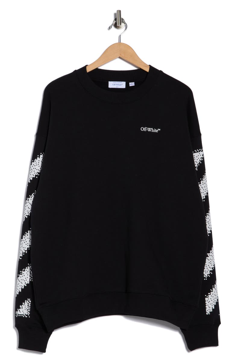 Off-White Pixel Diagonal Skate Sweatshirt, Main, color, Black-White