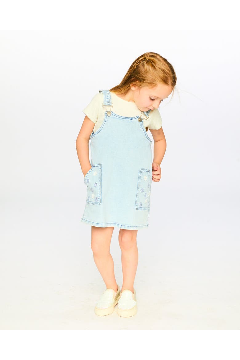 Sleeveless Denim Overall Dress, Alternate, color, Light Blue Denim