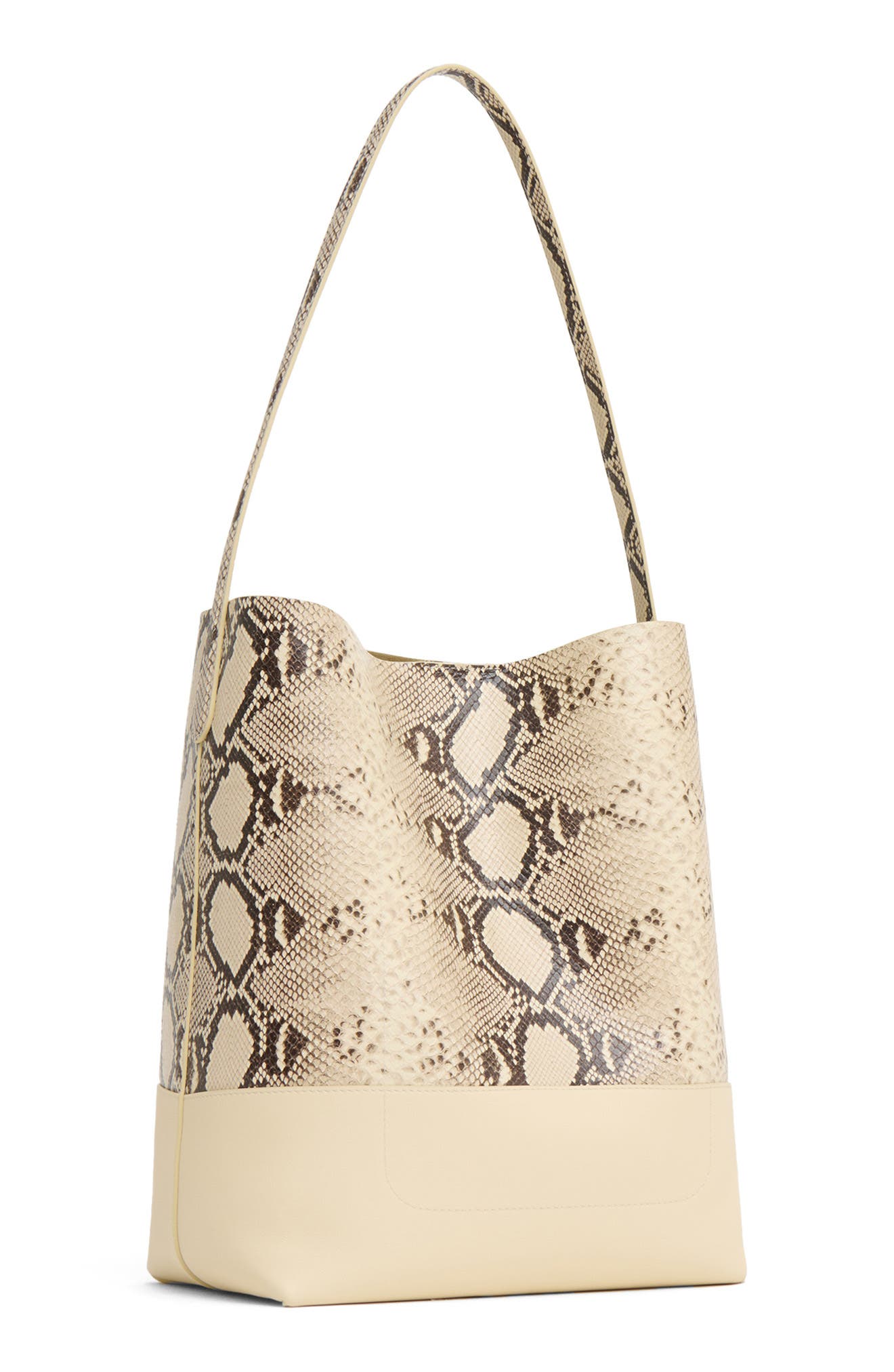 Mansur Gavriel Everyday Cabas Snakeskin Embossed Leather Tote, Alternate, color, Roccia/ Jasmine