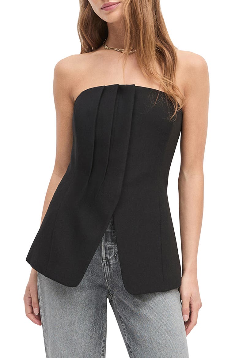Missed Your Chance Bustier Strapless Top, Main, color, BLACK