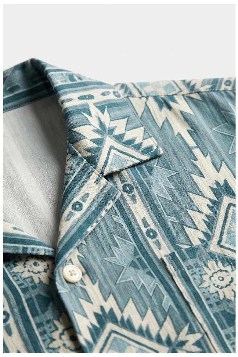Percy Geo Print Camp Shirt, Alternate, color, BLUE