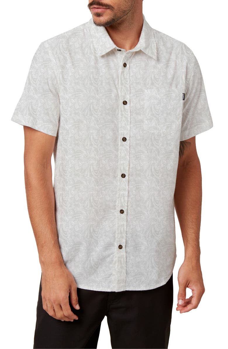 O'Neill Tame Slim Fit Stretch Short Sleeve Button-Up Shirt, Main, color, 