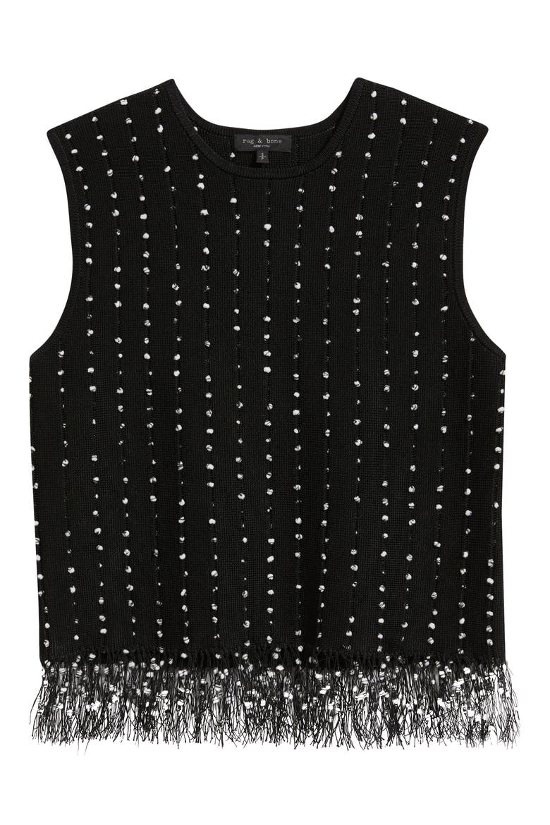 James Fringe Hem Sweater Tank, Alternate, color, BLACK