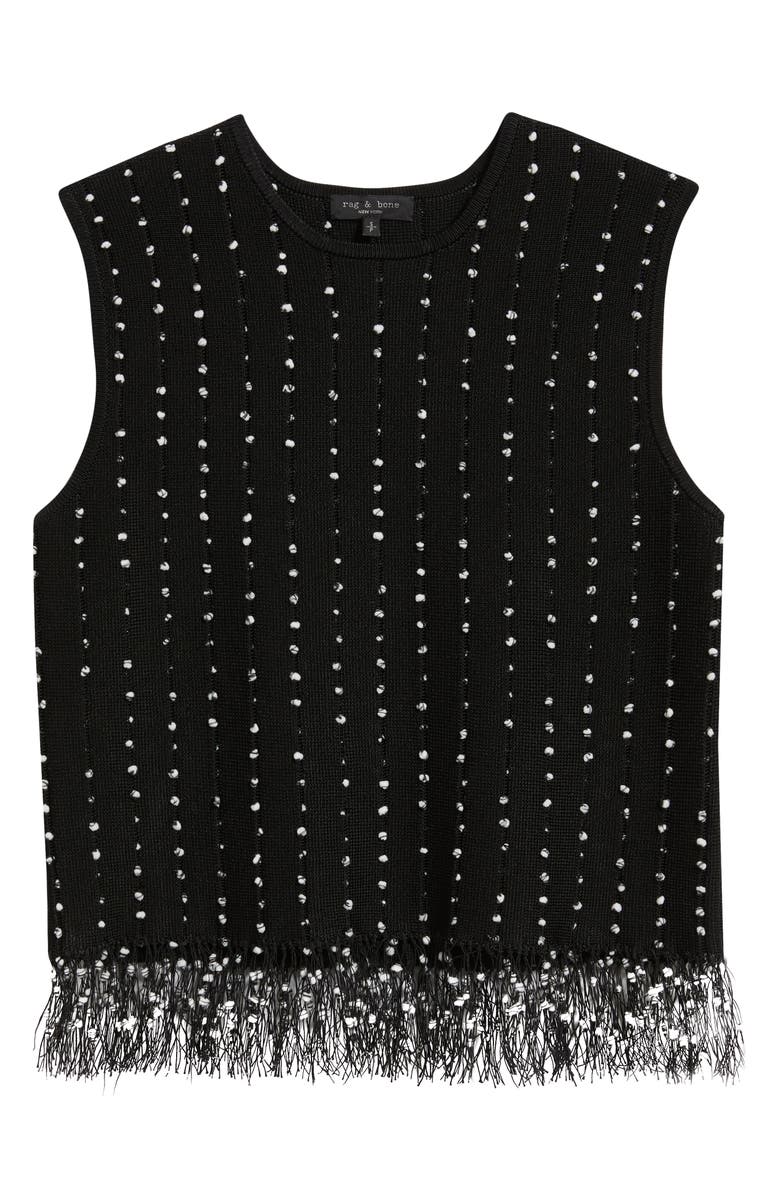 rag & bone James Fringe Hem Sweater Tank, Alternate, color, Black