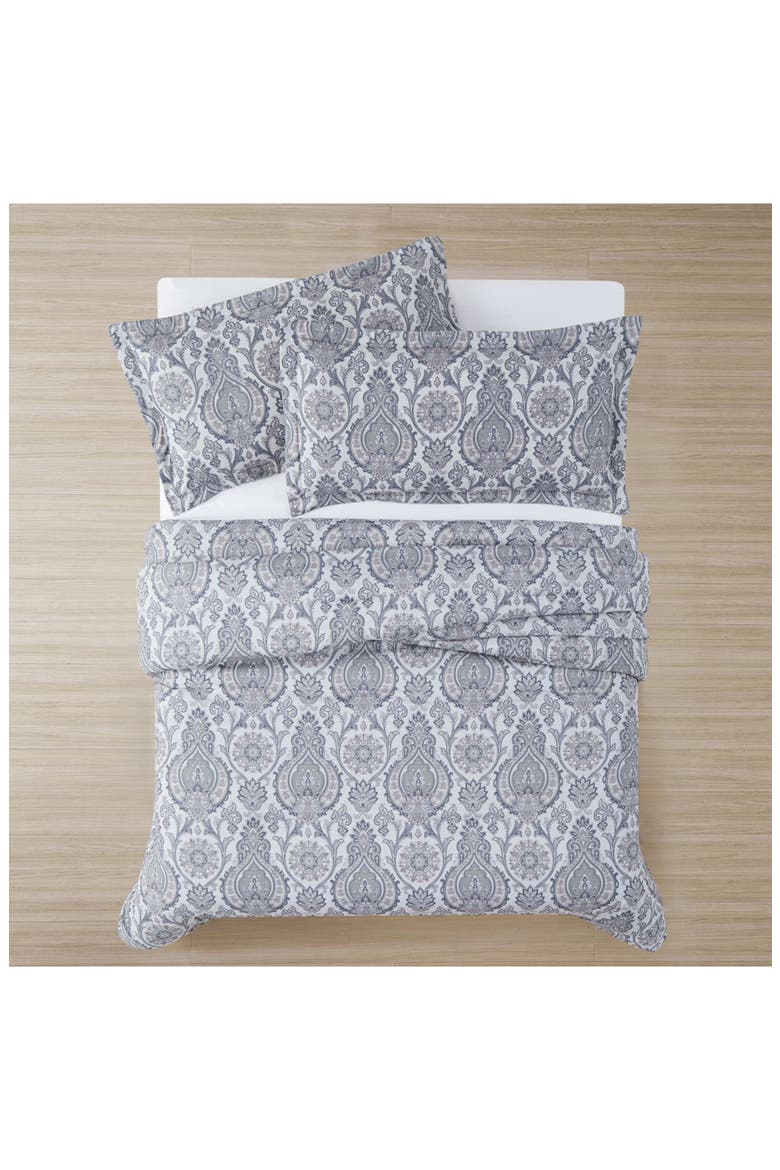 Luxury Premium Oversized Boho Paisley Print Reversible Comforter 3-Piece Set, Alternate, color, BOHO PAISLEY GREY