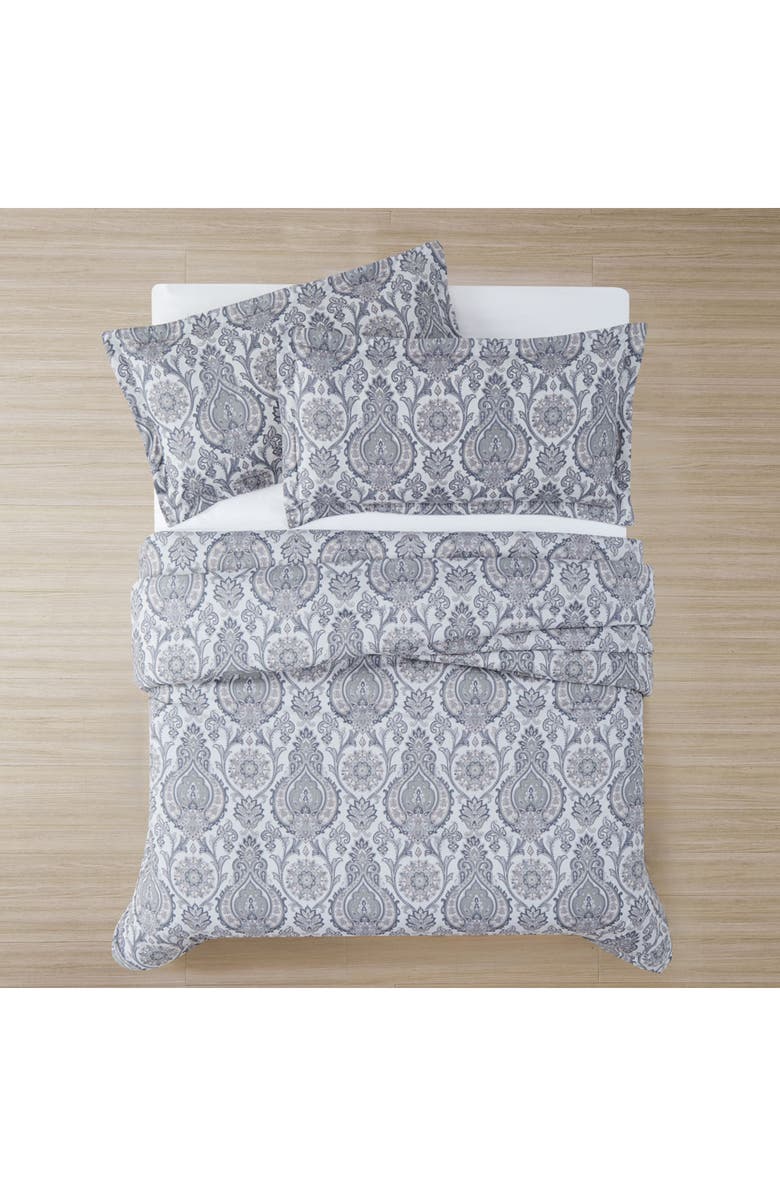 SOUTHSHORE FINE LINENS Luxury Premium Oversized Boho Paisley Print Reversible Comforter 3-Piece Set, Alternate, color, Boho Paisley Grey