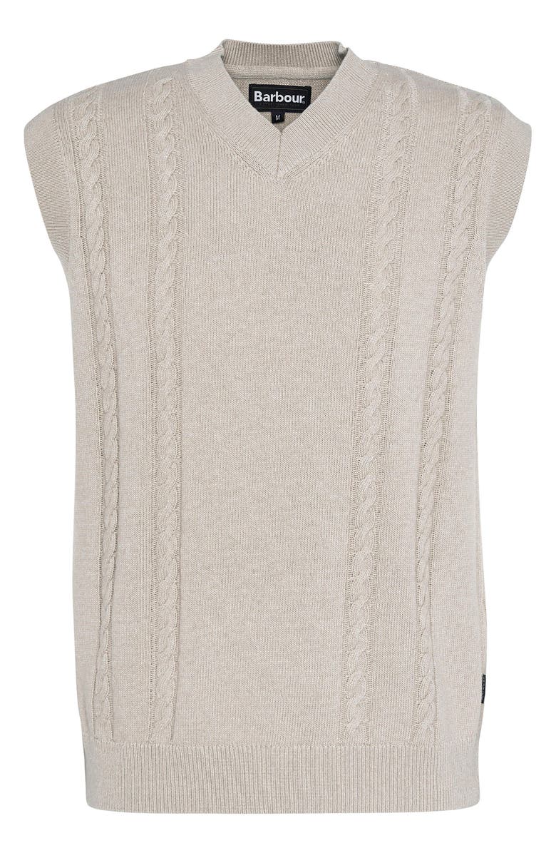 Barbour Navar Cabled Cotton & Wool V-Neck Sweater Vest, Alternate, color, 