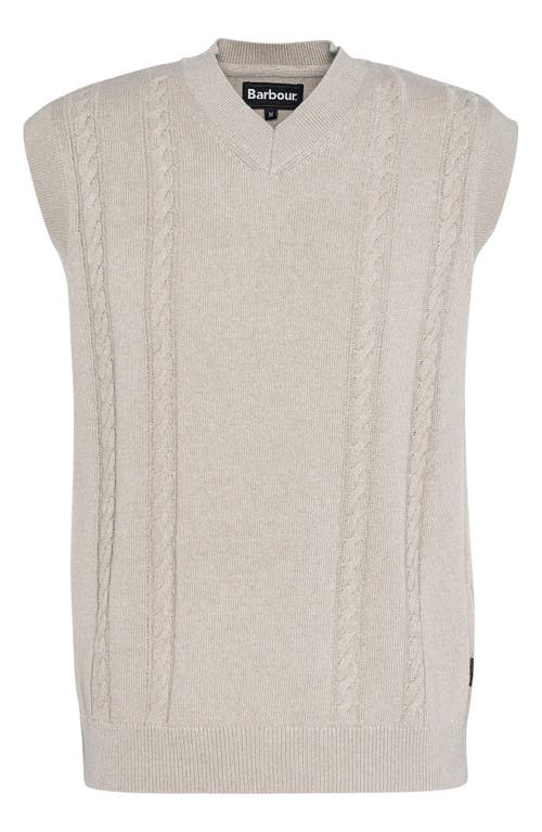 BARBOUR BARBOUR NAVAR CABLED COTTON & WOOL V-NECK SWEATER VEST