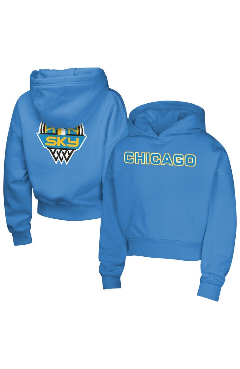 Outerstuff Girls Youth  Light Blue Chicago Sky Top Closer Fashion Pullover Hoodie, Alternate, color, Light Blue