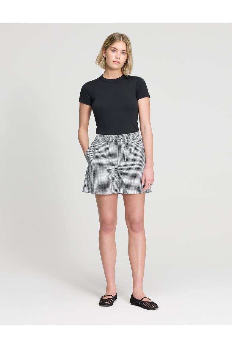 Sunny Cotton Gingham Shorts, Alternate, color, Black Gingham Check